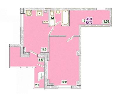 1-комнатная 52.77 м² в ЖД Маяк от 11 000 грн/м², пгт Песочин