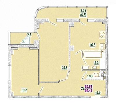 2-комнатная 69.43 м² в ЖД Маяк от 11 000 грн/м², пгт Песочин