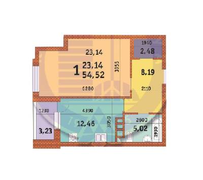 1-комнатная 54.52 м² в ЖК Лумумбы от 40 540 грн/м², Киев