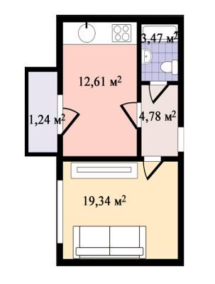 1-кімнатна 41.44 м² в ЖК Sherwood Park від забудовника, м. Ірпінь