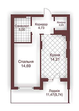 1-кімнатна 47 м² в ЖК 5th Avenue від забудовника, Львів