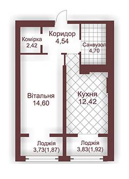 1-комнатная 43 м² в ЖК 5th Avenue от застройщика, Львов