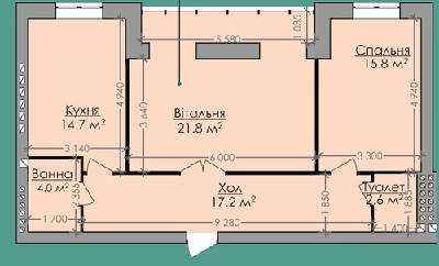 2-комнатная 77 м² в ЖК Агора от застройщика, Хмельницкий