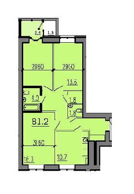 3-комнатная 82.2 м² в ЖК Алые Паруса от 12 500 грн/м², Днепр