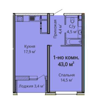 1-комнатная 43 м² в ЖК Альтаир 3 от 25 450 грн/м², Одесса