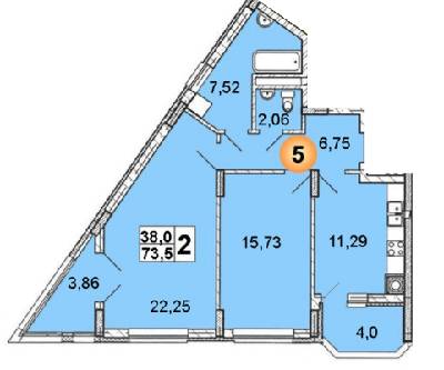 2-кімнатна 73.5 м² в ЖК Арена від 14 550 грн/м², Львів