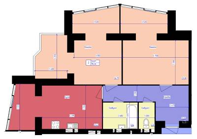 2-комнатная 90.26 м² в ЖК Атлант от застройщика, Луцк