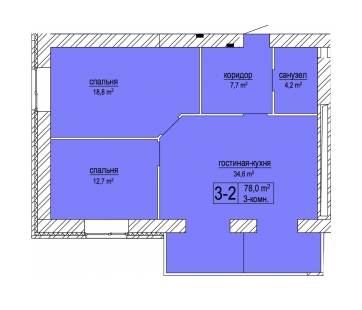 3-комнатная 78 м² в ЖК Атмосфера от 18 770 грн/м², Днепр