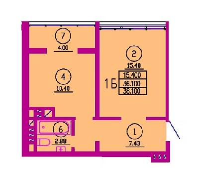 1-кімнатна 38.1 м² в ЖК Варшавський від 14 200 грн/м², м. Ковель