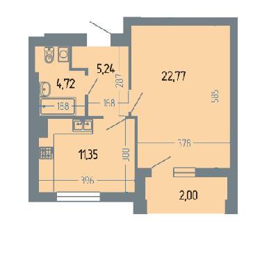 1-комнатная 46.08 м² в ЖК Версаль от 23 750 грн/м², г. Трускавец