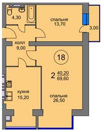 2-комнатная 69.6 м² в ЖК Ворзель Парк от застройщика, пгт Ворзель