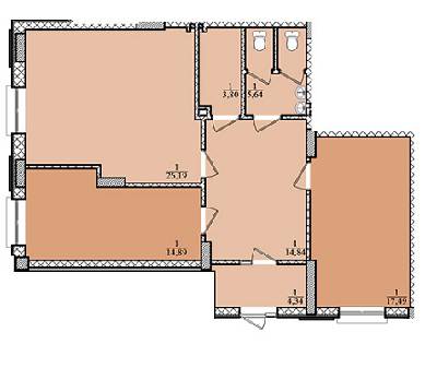 3-кімнатна 87.21 м² в ЖК Схід Сонця від забудовника, Львів