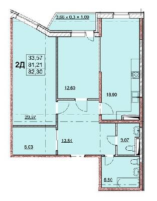 2-комнатная 82.3 м² в ЖК Гагаринский от 21 780 грн/м², Одесса