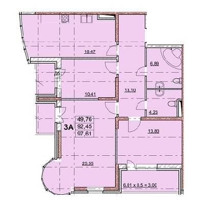 3-комнатная 97.61 м² в ЖК Гагаринский от 27 750 грн/м², Одесса