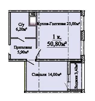 1-комнатная 50.8 м² в ЖК Горизонт от 18 600 грн/м², Одесса