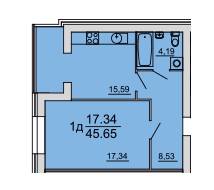 1-комнатная 45.65 м² в ЖК Династия от 12 500 грн/м², Винница