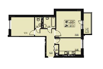 2-комнатная 58.79 м² в ЖК Дом на Калнышевского от 14 700 грн/м², Львов