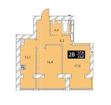 2-комнатная 57.8 м² в ЖК Дюшес от застройщика, Одесса