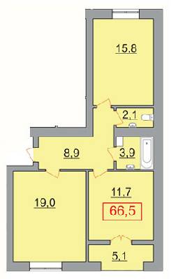 2-кімнатна 66.5 м² в ЖК Європейський від забудовника, Ужгород