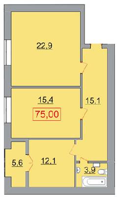 2-кімнатна 75 м² в ЖК Європейський від забудовника, Ужгород