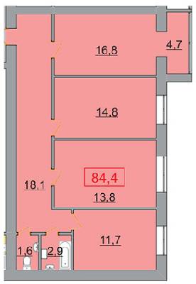 3-кімнатна 84.4 м² в ЖК Європейський від 11 080 грн/м², Ужгород