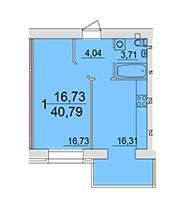 1-кімнатна 40.79 м² в ЖК Європейський квартал від 9 520 грн/м², Вінниця