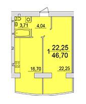 1-кімнатна 46.7 м² в ЖК Європейський квартал від 9 520 грн/м², Вінниця