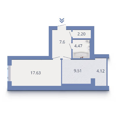 1-комнатная 46.56 м² в ЖК Есенин от 13 500 грн/м², г. Ирпень