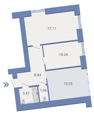 2-комнатная 54.83 м² в ЖК Есенин 2 от 14 000 грн/м², г. Ирпень