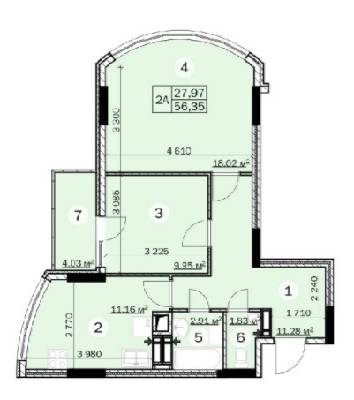 2-комнатная 56.35 м² в ЖК Звездный от 14 000 грн/м², г. Вышгород