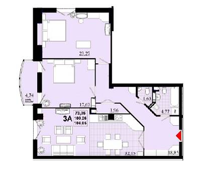 3-комнатная 104.05 м² в ЖК Златоуст от 35 500 грн/м², Киев