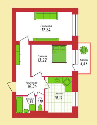 2-кімнатна 58.38 м² в ЖК Кампа від 18 000 грн/м², м. Буча