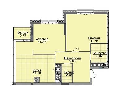 2-комнатная 62.87 м² в ЖК Карамель от 17 500 грн/м², Львов