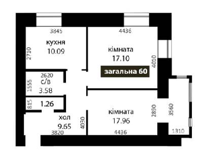 2-комнатная 58 м² в ЖК Карат от 16 000 грн/м², г. Ирпень