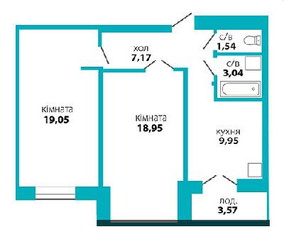 2-кімнатна 61.3 м² в ЖК Квартал Виноградний від 12 050 грн/м², Івано-Франківськ