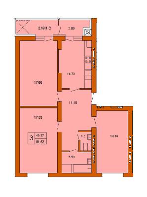 3-кімнатна 81.62 м² в ЖК Кленовий Парк від 13 800 грн/м², м. Трускавець