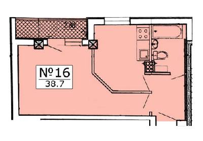 1-комнатная 38.7 м² в ЖК Клубный от застройщика, Одесса