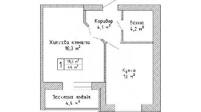 1-комнатная 44 м² в ЖК Ковельская Голландия от застройщика, г. Ковель