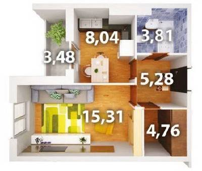 1-кімнатна 38.94 м² в ЖК Атлант 2 від 13 100 грн/м², смт Коцюбинське