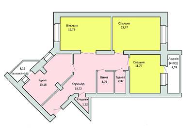 3-комнатная 87.54 м² в ЖК Левада от 11 500 грн/м², г. Борисполь