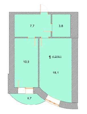 1-комнатная 41.2 м² в ЖК Лелека от 11 000 грн/м², г. Борисполь