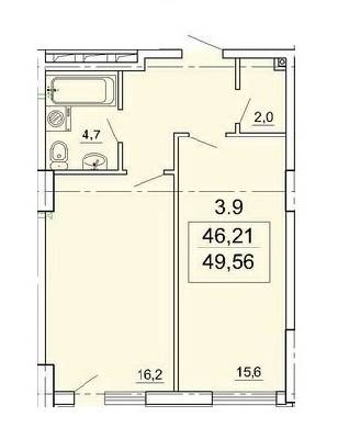 1-комнатная 49.56 м² в ЖК Лимнос от 29 370 грн/м², Одесса