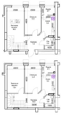 Двухуровневая 107 м² в ЖК Благород от застройщика, с. Крюковщина