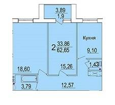 2-комнатная 62.65 м² в ЖК Морской от 13 000 грн/м², г. Южное
