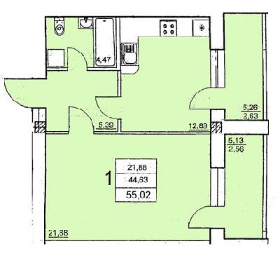 1-комнатная 55.02 м² в ЖК на Ефимова от 14 000 грн/м², Одесса