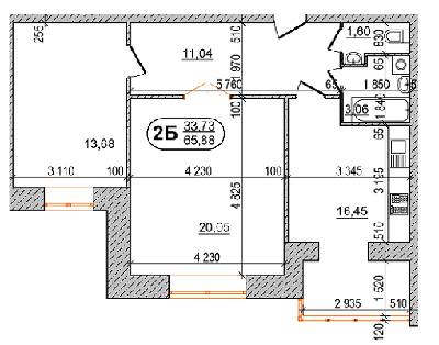 2-комнатная 65.88 м² в ЖК на ул. 600-летия от 16 500 грн/м², Винница