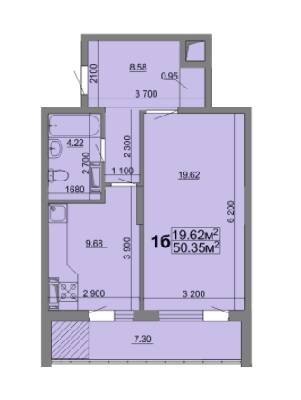 1-кімнатна 50.35 м² в ЖК на вул. Благовісна, 210 від 12 500 грн/м², Черкаси