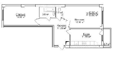 2-комнатная 62.8 м² в ЖК на ул. Героев УПА, 29 от 19 730 грн/м², Львов