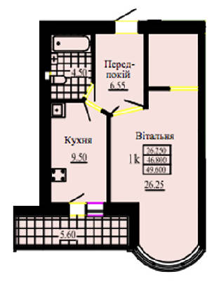 1-кімнатна 49.6 м² в ЖК на вул. Скоропадського, 14 від 8 800 грн/м², м. Трускавець