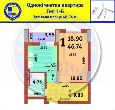 1-кімнатна 46.76 м² в ЖК Драгоманова від забудовника, Київ